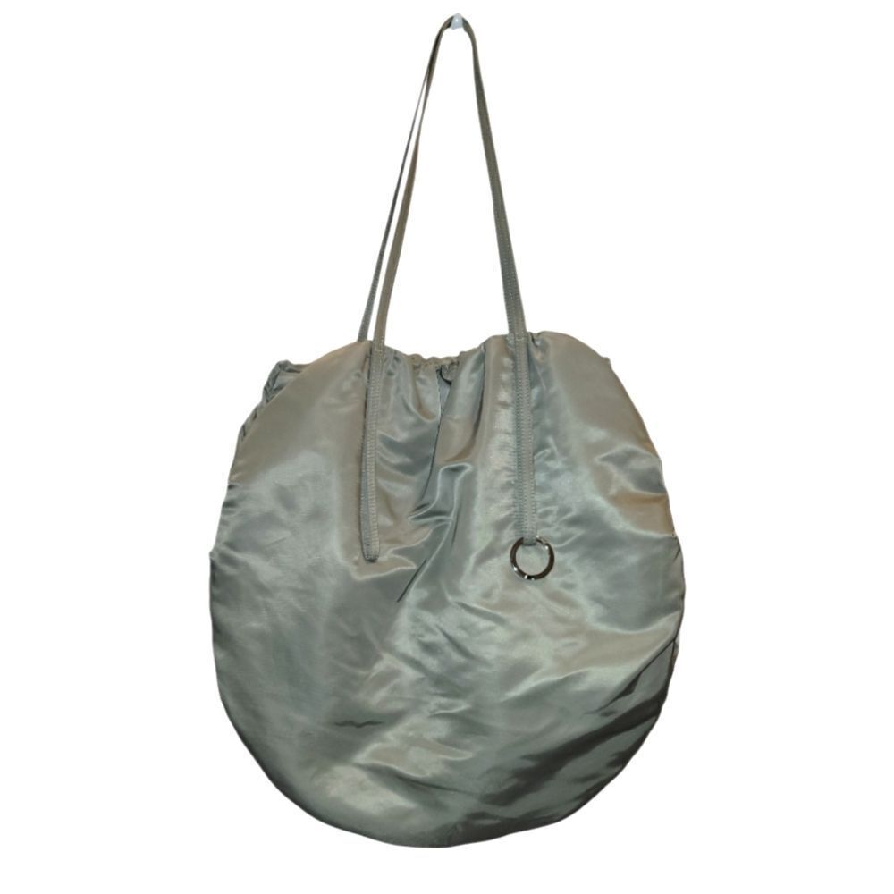 Low Classic Women's Natural Shirring String Shoulder Bag  Silver